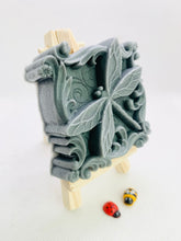 Load image into Gallery viewer, Handmade vegan soaps featuring a detailed dragonfly, in beautiful eco friendly packaging. crafted with natural French clays, activated charcoal and essential oils. a eco-friendly, zero waste gift that’s cruelty-free, skin-nourishing, the perfect gift for dragonfly lovers or for animal lovers. small business UK