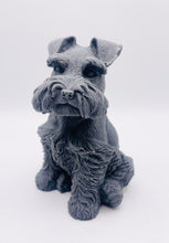 Load image into Gallery viewer, Handmade vegan soaps featuring a large schnauzer dog, in beautiful eco friendly packaging. crafted with natural French clays, activated charcoal and essential oils. a eco-friendly, zero waste gift that’s cruelty-free, skin-nourishing, the perfect gift for dog lovers and animal lovers. small business UK
