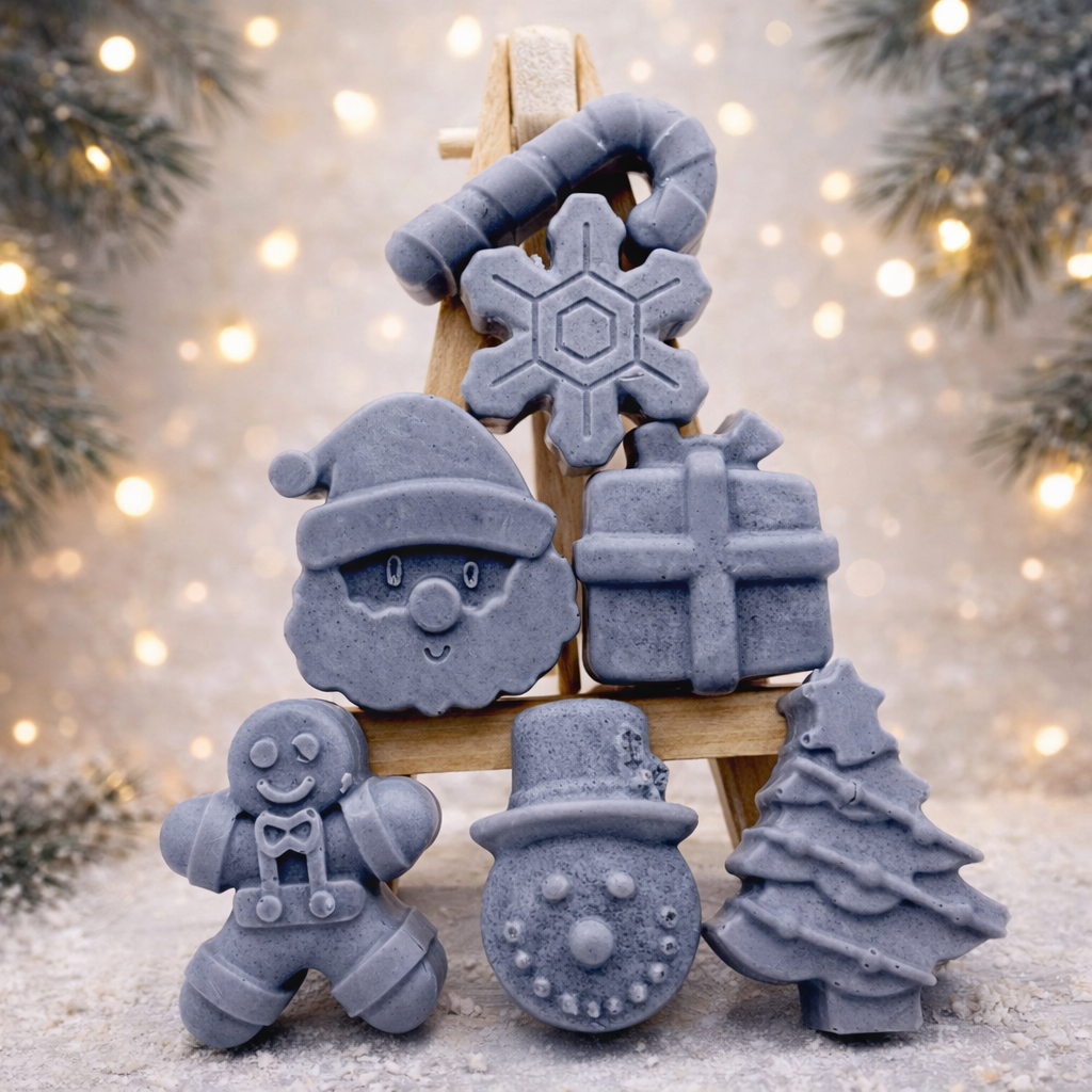 Handmade vegan Christmas  shaped vegan soaps gift boxed.