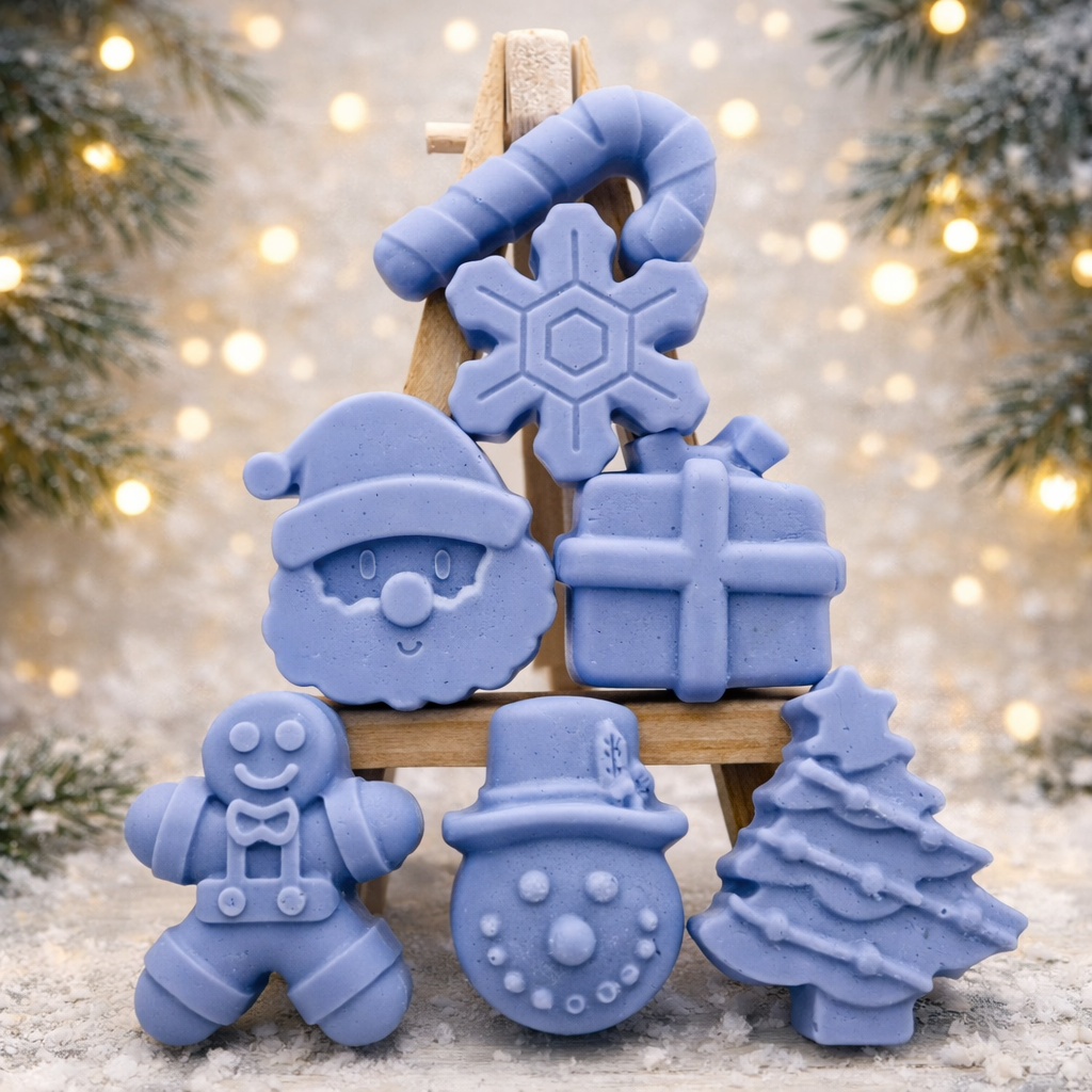 Handmade vegan Christmas  shaped vegan soaps gift boxed.