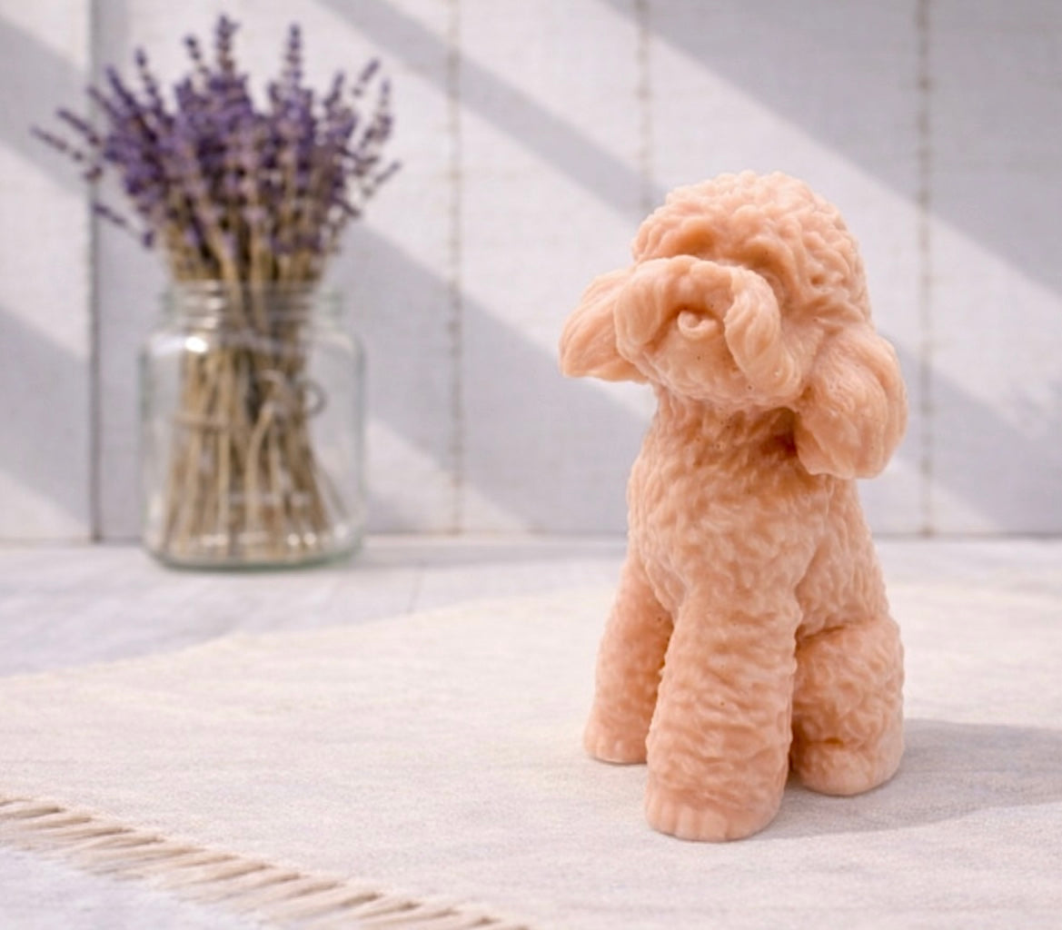Cute cockapoo dog-shaped vegan soap gift