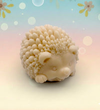 Load image into Gallery viewer, Handmade vegan soaps featuring a cute waving hedgehog, packaged in beautiful eco friendly packaging. crafted with natural French clays, activated charcoal and essential oils. a eco-friendly, zero waste gift that’s cruelty-free, skin-nourishing, the perfect gift for hedgehog lovers and animal lovers. small business UK
