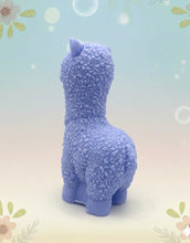 Load image into Gallery viewer, Handmade vegan soap featuring a cute detailed alpaca / llama. crafted with natural French clays, activated charcoal and essential oils. a eco-friendly, zero waste gift that’s cruelty-free, skin-nourishing, and perfect for animal lovers and llama alpaca lovers. Small Business UK
