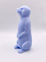 Load image into Gallery viewer, Handmade vegan soaps featuring a cheeky meerkat standing on his back legs. packaged in beautiful eco friendly packaging crafted with natural French clays, activated charcoal and essential oils. a eco-friendly, zero waste gift that’s cruelty-free, skin-nourishing, and perfect for meerkat lovers and animal themed gifts. small business UK
