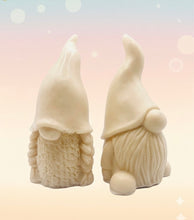 Load image into Gallery viewer, Handmade vegan soaps featuring a mr and mrs gnome set. gift boxed in beautiful eco friendly packaging. crafted with natural French clays, activated charcoal and essential oils. a eco-friendly, zero waste gift that’s cruelty-free, skin-nourishing, and perfect for gnome lovers or new home gifts. Small business UK
