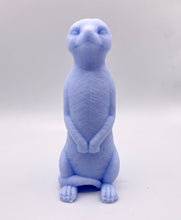Load image into Gallery viewer, Handmade vegan soaps featuring a cheeky meerkat standing on his back legs. packaged in beautiful eco friendly packaging crafted with natural French clays, activated charcoal and essential oils. a eco-friendly, zero waste gift that’s cruelty-free, skin-nourishing, and perfect for meerkat lovers and animal themed gifts. small business UK
