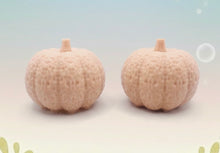 Load image into Gallery viewer, Handmade vegan soaps featuring a set of two chunky pumpkins gift boxed in beautiful eco friendly packaging crafted with natural French clays, activated charcoal and essential oils. a eco-friendly, zero waste gift that’s cruelty-free, skin-nourishing, and perfect gift for autumn lovers and halloween gifts. small business UK
