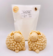 Load image into Gallery viewer, Handmade vegan soaps featuring a detailed curly ram sheep design soaps. crafted with natural French clays, activated charcoal and essential oils. beautifully wrapped in eco friendly packaging.  a zero waste gift that’s cruelty-free, skin-nourishing, and perfect for sheep lover gifts and animal lovers. gifts for Easter.
