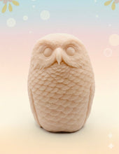 Load image into Gallery viewer, Handmade vegan soaps featuring a large, chunky, detailed owl, gift boxed. crafted with natural French clays, activated charcoal and essential oils. a eco-friendly, zero waste gift that’s cruelty-free, skin-nourishing, and perfect for animal lovers and teacher appreciation gifts. Small Business UK
