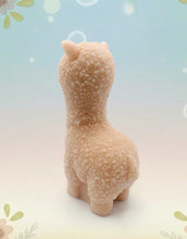 Load image into Gallery viewer, Handmade vegan soap featuring a cute detailed alpaca / llama. crafted with natural French clays, activated charcoal and essential oils. a eco-friendly, zero waste gift that’s cruelty-free, skin-nourishing, and perfect for animal lovers and llama alpaca lovers. Small Business UK
