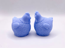 Load image into Gallery viewer, Handmade vegan chicken shaped vegan soaps, set of 2, gift boxed in beautiful eco friendly packaging.  crafted with natural French clays, activated charcoal and essential oils. a eco-friendly, zero waste gift that’s cruelty-free, skin-nourishing, and perfect for animal lovers. Small Business UK
