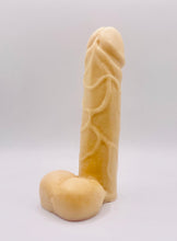 Load image into Gallery viewer, Novelty vegan soap in the shape of a penis with vein details. Highly realistic! Perfect for Pride Gifts UK, hen party gifts or fun secret Santa gift. Wrapped in beautiful eco friendly packaging. Small business UK. 
