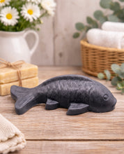 Load image into Gallery viewer, Detailed handmade vegan soap in the shape of a koi fish by Soap Simple Creations, a unique gift idea for fishermen and farmhouse decor bathroom

