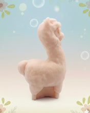 Load image into Gallery viewer, Handmade vegan soaps featuring a llama or alpaca wearing sunglasses wrapped in beautiful eco friendly packaging crafted with natural French clays, activated charcoal and essential oils. a eco-friendly, zero waste gift that’s cruelty-free, skin-nourishing, and perfect for alpaca or llama gifts and animal themed gifts. small business UK

