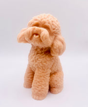 Load image into Gallery viewer, Handmade vegan soaps featuring a large detailed cockapoo dog wrapped in beautiful eco friendly packaging crafted with natural French clays, activated charcoal and essential oils. a eco-friendly, zero waste gift that’s cruelty-free, skin-nourishing, and perfect gift for cockapoo owners, dog lovers and animal themed gifts. small business UK
