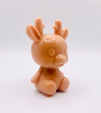 Load image into Gallery viewer, Handmade vegan soaps featuring a cute reindeer in beautiful eco friendly packaging. crafted with natural French clays, activated charcoal and essential oils. a eco-friendly, zero waste gift that’s cruelty-free, skin-nourishing, the perfect gift for reindeer lovers, or for animal lover gifts. small business UK
