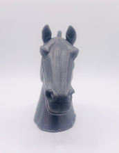Load image into Gallery viewer, Handmade vegan soaps featuring a magnificent horse head sculpture. crafted with natural French clays, activated charcoal and essential oils. a eco-friendly, zero waste gift that’s cruelty-free, skin-nourishing, and perfect for animal lovers and equestrians. Small Business UK
