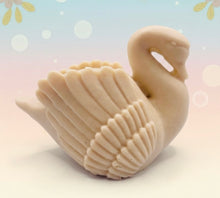 Load image into Gallery viewer, Handmade vegan soaps featuring a  graceful swan and packed in beautiful eco friendly packaging crafted with natural French clays, activated charcoal and essential oils. a eco-friendly, zero waste gift that’s cruelty-free, skin-nourishing, and perfect for swan lovers, wedding favours and animal themed gifts. small business UK
