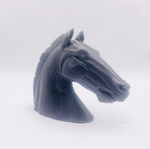 Load image into Gallery viewer, Handmade vegan soaps featuring a magnificent horse head sculpture. crafted with natural French clays, activated charcoal and essential oils. a eco-friendly, zero waste gift that’s cruelty-free, skin-nourishing, and perfect for animal lovers and equestrians. Small Business UK
