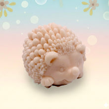 Load image into Gallery viewer, Handmade vegan soaps featuring a cute waving hedgehog, packaged in beautiful eco friendly packaging. crafted with natural French clays, activated charcoal and essential oils. a eco-friendly, zero waste gift that’s cruelty-free, skin-nourishing, the perfect gift for hedgehog lovers and animal lovers. small business UK
