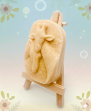 Load image into Gallery viewer, Handmade vegan soaps featuring two nuzzling giraffes in beautiful eco friendly packaging. crafted with natural French clays, activated charcoal and essential oils. a eco-friendly, zero waste gift that’s cruelty-free, skin-nourishing, the perfect gift for giraffe lovers, or for animal lover gifts. small business UK
