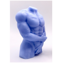 Load image into Gallery viewer, Handmade vegan soaps featuring a masculine male sculpture, packaged in beautiful eco friendly packaging. crafted with natural French clays, activated charcoal and essential oils. a eco-friendly, zero waste gift that’s cruelty-free, skin-nourishing, the perfect gift for Pride or hen party gifts. small business UK

