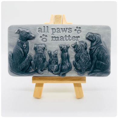 dog lover gift. cat lover gift. animal lover gift. zero waste gift. modern gifts. handmade home style. This beautifully detailed, chunky bar features a line-up of our loyal four-legged friends, reminding us of the love, joy, and muddy footprints they bring into our lives. The one in the photo is made with charcoal and lavender essential oil, soothing, earthy, and perfect for washing the day away (or after a long dog walk!). eco conscious home. eco conscious living.