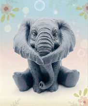 Load image into Gallery viewer, elephant gift UK Handmade vegan elephant-shaped soap in natural French clay, cruelty-free and eco-friendly, available in multiple clay colours and essential oil scents; a chunky, skin-nourishing zero-waste gift for animal lovers UK. 
