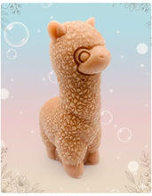 Load image into Gallery viewer, Handmade vegan soap featuring a cute detailed alpaca / llama. crafted with natural French clays, activated charcoal and essential oils. a eco-friendly, zero waste gift that’s cruelty-free, skin-nourishing, and perfect for animal lovers and llama alpaca lovers. Small Business UK
