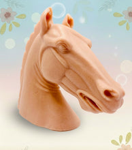 Load image into Gallery viewer, Handmade vegan soaps featuring a magnificent horse head sculpture. crafted with natural French clays, activated charcoal and essential oils. a eco-friendly, zero waste gift that’s cruelty-free, skin-nourishing, and perfect for animal lovers and equestrians. Small Business UK
