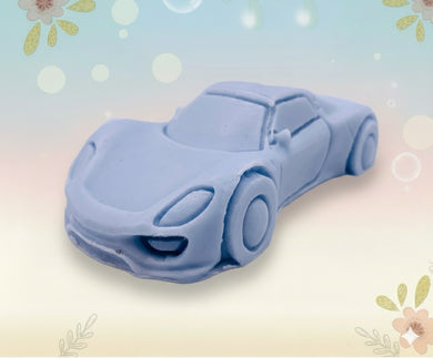Handmade vegan soaps featuring a sports car wrapped in beautiful eco friendly packaging crafted with natural French clays, activated charcoal and essential oils. a eco-friendly, zero waste gift that’s cruelty-free, skin-nourishing, and perfect gift for sports car lovers and gifts for him. small business UK