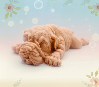 Handmade vegan soaps featuring a detailed shar pei dog design soap. crafted with natural French clays, activated charcoal and essential oils. a eco-friendly, zero waste gift that’s cruelty-free, skin-nourishing, and perfect for dog owner gifts and animal lovers.