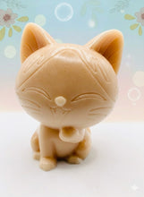 Load image into Gallery viewer, Handmade vegan soaps featuring a cute happy cat in beautiful eco friendly packaging. crafted with natural French clays, activated charcoal and essential oils. a eco-friendly, zero waste gift that’s cruelty-free, skin-nourishing, the perfect gift for cat lovers, or for animal lover gifts. small business UK
