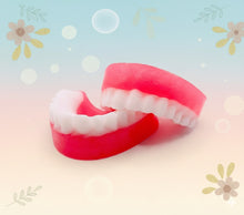 Load image into Gallery viewer, Dentist gift dental assistant gift dentist gift dental nurse gift healthcare Set of Denture vegan Soaps This fun, novelty set of denture soaps are the perfect gift for anyone in the dental industry.  Set includes top and bottom dentures infused with spearmint essential oil.  
