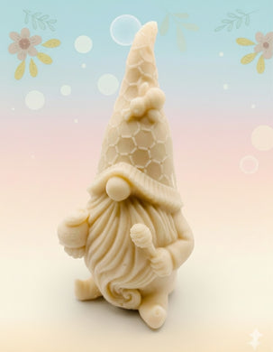 Handmade vegan soaps featuring a gorgeous honey bee design gnome soap. gnome is holding a honeypot and has a bee on his hat. crafted with natural French clays, activated charcoal and essential oils. a eco-friendly, zero waste gift that’s cruelty-free, skin-nourishing, and perfect for gnome lovers and gifting. Small Business UK