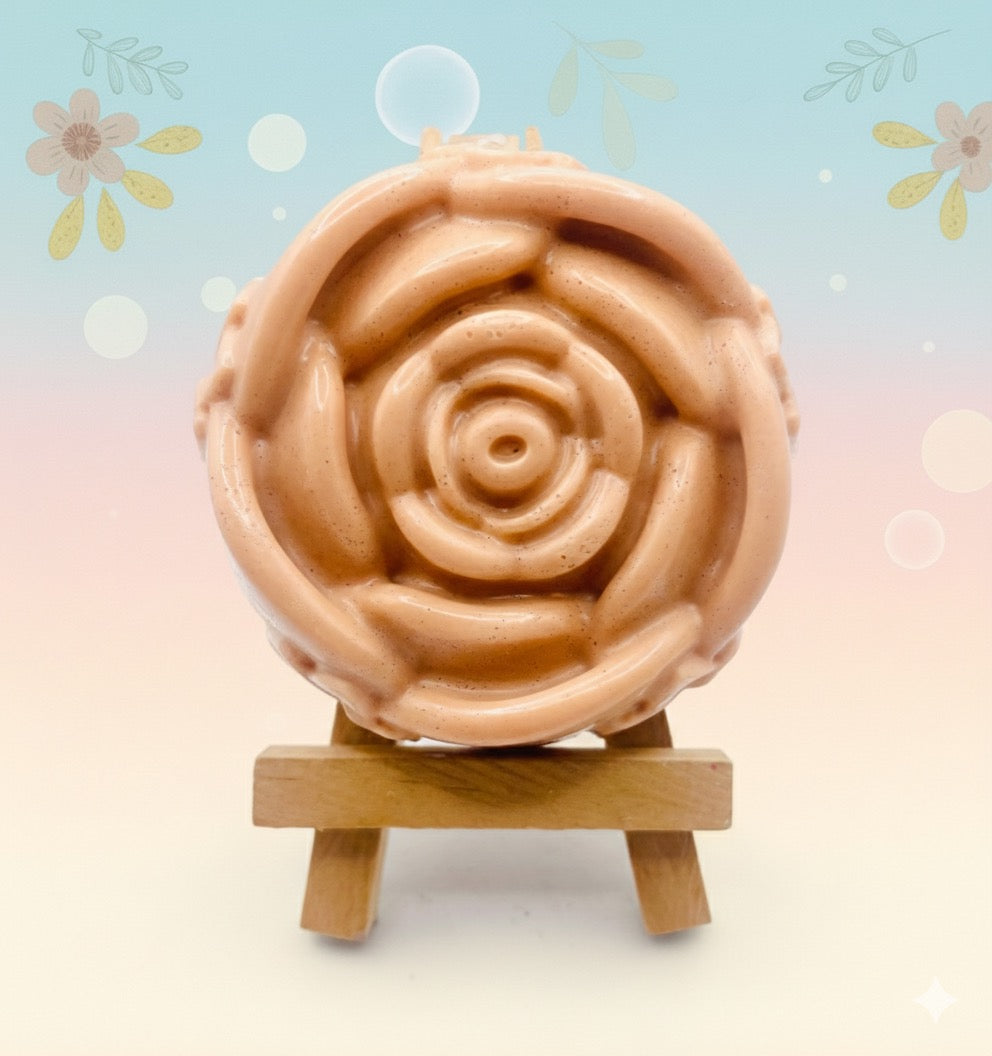Handmade vegan soaps featuring a detailed rose flower. crafted with natural French clays, activated charcoal and essential oils. a eco-friendly, zero waste gift that’s cruelty-free, skin-nourishing, and perfect for friendship gifts and Mother’s Day. Small business UK