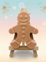 Load image into Gallery viewer, Handmade vegan gingerbread man shaped vegan soaps.  crafted with natural French clays, activated charcoal and essential oils. a eco-friendly, zero waste gift that’s cruelty-free, skin-nourishing, and perfect for christmas lovers and stocking fillers. Small business UK

