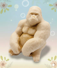 Load image into Gallery viewer, Handmade vegan soaps featuring a huge detailed gorilla soap gift boxed in beautiful eco friendly packaging crafted with natural French clays, activated charcoal and essential oils. a eco-friendly, zero waste gift that’s cruelty-free, skin-nourishing, and perfect for gorilla lovers, gifts for him and animal themed gifts. small business UK
