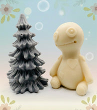 Load image into Gallery viewer, Handmade vegan soaps featuring a voodoo doll and christmas tree gift boxed in beautiful eco friendly packaging crafted with natural French clays, activated charcoal and essential oils. a eco-friendly, zero waste gift that’s cruelty-free, skin-nourishing, and perfect for creepmas gifts and horror gifts. small business UK
