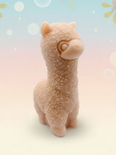 Load image into Gallery viewer, Handmade vegan soap featuring a cute detailed alpaca / llama. crafted with natural French clays, activated charcoal and essential oils. a eco-friendly, zero waste gift that’s cruelty-free, skin-nourishing, and perfect for animal lovers and llama alpaca lovers. Small Business UK
