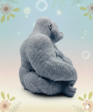 Load image into Gallery viewer, Handmade vegan soaps featuring a huge detailed gorilla soap gift boxed in beautiful eco friendly packaging crafted with natural French clays, activated charcoal and essential oils. a eco-friendly, zero waste gift that’s cruelty-free, skin-nourishing, and perfect for gorilla lovers, gifts for him and animal themed gifts. small business UK
