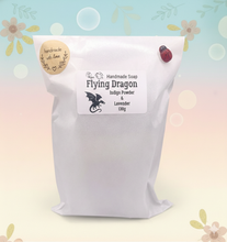 Load image into Gallery viewer, Dragon gift. Dinosaur gift. Our Flying Dragon soap features a striking dragon with its majestic wings spread wide, symbolising freedom and power. This artisan bar is vegan, cruelty-free, and designed with care for both your skin and the planet. Available in your choice of colour and essential oil. Each soap comes beautifully wrapped in eco friendly packaging. zero waste gift. kodern gift ideas. handmade home style. eco conscious home. eco friendly gifts. go green home. 
