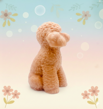 Load image into Gallery viewer, Handmade vegan soaps featuring a large detailed cockapoo dog wrapped in beautiful eco friendly packaging crafted with natural French clays, activated charcoal and essential oils. a eco-friendly, zero waste gift that’s cruelty-free, skin-nourishing, and perfect gift for cockapoo owners, dog lovers and animal themed gifts. small business UK
