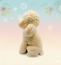 Load image into Gallery viewer, Handmade vegan soaps featuring a large detailed cockapoo dog wrapped in beautiful eco friendly packaging crafted with natural French clays, activated charcoal and essential oils. a eco-friendly, zero waste gift that’s cruelty-free, skin-nourishing, and perfect gift for cockapoo owners, dog lovers and animal themed gifts. small business UK

