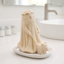 Load image into Gallery viewer, Handmade Ghost Girl Walking Dog Soap -  Halloween Gift, Gothic Decor
