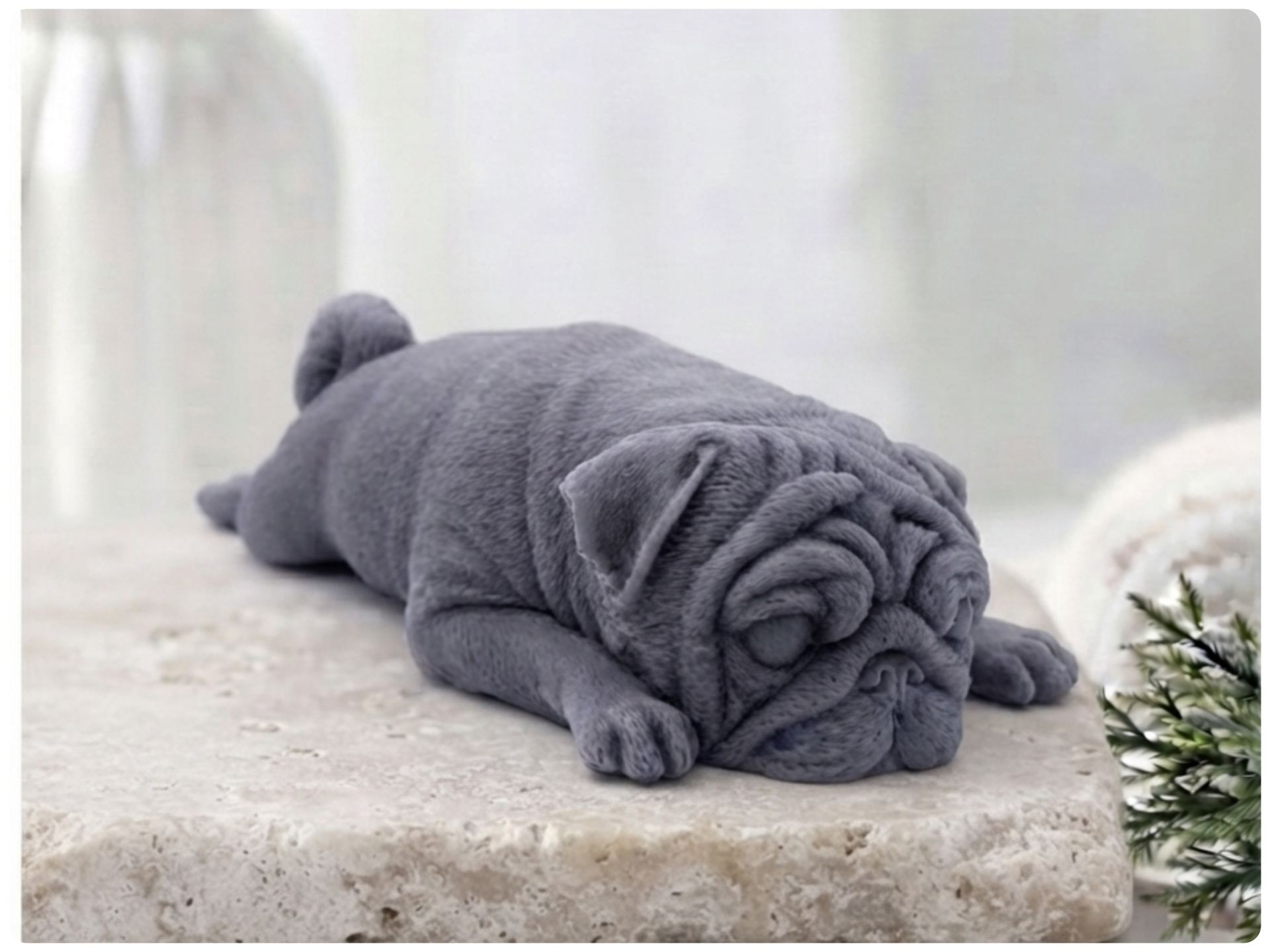 Sleeping Pug Dog Vegan Soap