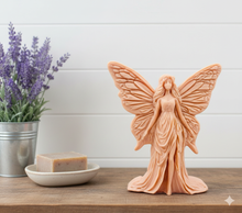 Load image into Gallery viewer, Handmade vegan soaps featuring a  large detailed fairy and packed in beautiful eco friendly packaging 
