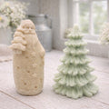 Santa Claus and green Christmas tree-shaped vegan soap gift set
