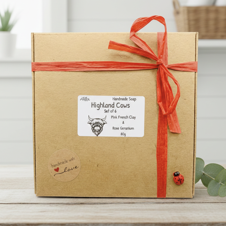Gift box with a red ribbon on a wooden surface