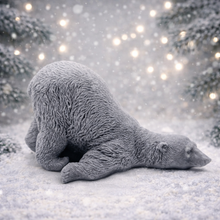 Load image into Gallery viewer, Handmade vegan soaps featuring a huge lazy polar bear with his bum up in the air.  gift boxed in beautiful eco friendly packaging. 
